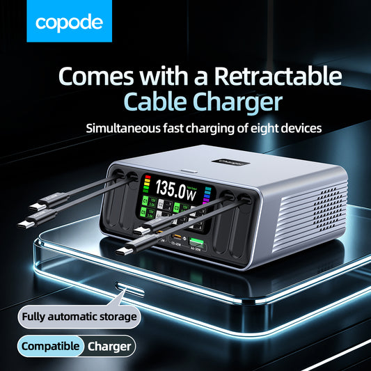 Copode 140W Multi-Port Charger with 4 Pull-Out Fast Charging Ports