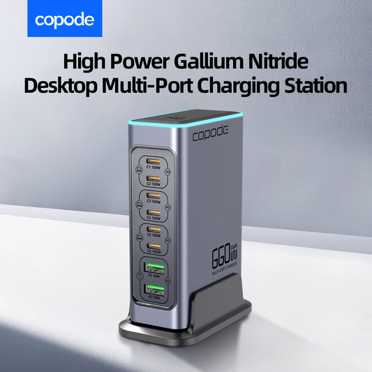 Copode 660W GaN Fast Desktop Charger USB C 8-Port Type C PD Fast Charge 3.0 - Desktop Multiport Charger